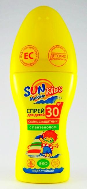 Сан марина кидс спрей солнцезащитный для детей с пантенолом spf-30 150мл